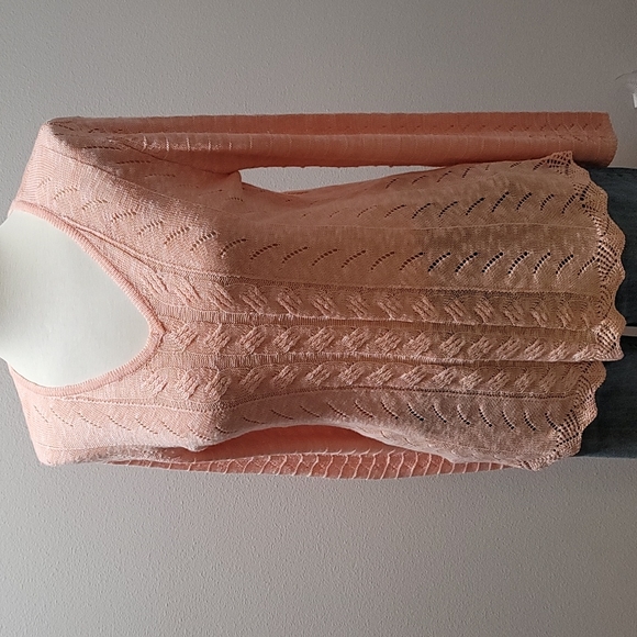 SOFT SURROUNDINGS CASUAL FALL LONG SLEEVE VNECK ORANGE CABLE KNIT SWEATER MEDIUM - Picture 15 of 15